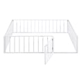 thumbnail image 4 of Kumix Full Size Floor Bed, Metal Floor Bed with Fence and Door for Adults Teens, Floor Bed with Guardrail for Bedroom, Playroom, Floor Bed for Aged 1-3, White, 4 of 7