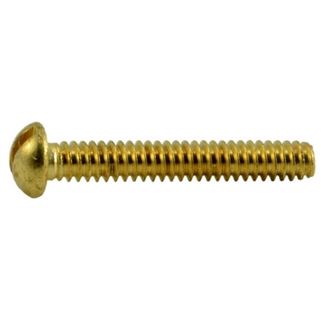 

#4-40 x 3/4 Brass Coarse Thread Slotted Round Head Machine Screws (72 pcs.)