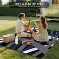 thumbnail image 4 of Navy Blue Black Geometric Outdoor Rug for Patio/Deck/Porch, Non-Slip Large Area Rug 6 x 9 Ft, Modern Art Abstract Grey Line Indoor Outdoor Rugs Washable Area Rugs, Camping Rug Carpet Runner, 4 of 8