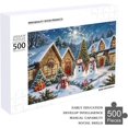 thumbnail image 4 of Christmas Puzzle 500 Pieces Jigsaw Puzzles for Adults,20"x15" Medium Difficulty Fun Jigsaw Puzzles Colorful Illustration of Winter Snowman Decoration for Family Party Holiday, 4 of 8
