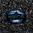 thumbnail image 4 of Tungsten Steel Ring 4mm Blue Rhombus Men's and Women's Tungsten Steel Ring, 4 of 4