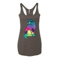 thumbnail image 2 of Neon Beach Sunset Cat California Vibes | Womens Animal Lover Premium Tri-Blend Racerback Tank Top, Brown, Small, 2 of 4