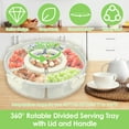 thumbnail image 4 of Jetcloudlive Divided Serving Tray with Lid and Handle Snackle Box Charcuterie Container Portable Snack Platters Clear Organizer, 4 of 7