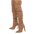 thumbnail image 7 of UngA Western Boots Women Knee High Boots Women Pointed Toe Tall Boots 3 In Stiletto High Heel Long Boots Side Zipper Dress Knee High Boots Khaki,9, 7 of 7