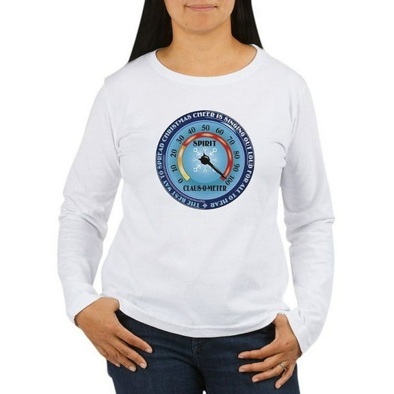 CafePress - Clausometer Women's Long Sleeve T Shirt - Women's Long Sleeve Graphic Casual T-Shirt