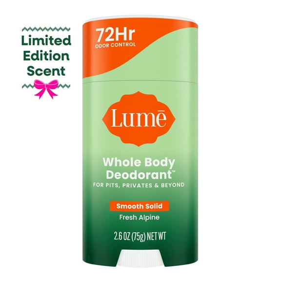 Lume Whole Body Women’s Deodorant - Smooth Solid Stick - Aluminum Free - Limited Edition Holiday Fresh Alpine Scent - 3.6 oz