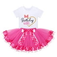 thumbnail image 3 of IBTOM CASTLE Toddler Girls Birthday Outfit Polka Dots Tops Tutu Skirt Mouse Ears Headband for Cake Smash Photo Shoot 5 Years Hot Pink - Love Heart, 3 of 8