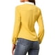 thumbnail image 3 of CAMISA DE BOTONES PARA MUJERES INSPIRE CHIC DE MANGA LARGA BLUSA CON COLLAR PETER PAN TAMAÑO S AMARILLO, 3 of 7