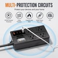 thumbnail image 5 of Outdoor Power Strip Weatherproof, 6.6 F Long Extension Cord Multi Plug Outlets, Outlets-4 AC,4 USB Ports,Overload Protection Outdoor Surge Protector for Patio, Lawn,Garden,and Dorm Room., 5 of 8