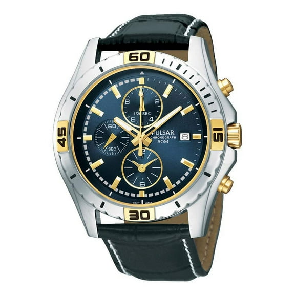 PF8384 Men's Chronograph Blue Dial Leather Strap Watch