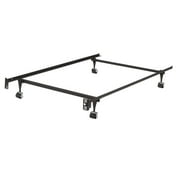 King's Brand Furniture Heavy Duty Metal Twin Size Bed Frame with Rug Rollers & Locking Wheels
