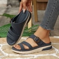 thumbnail image 4 of Rokment Orthopedic Platform Sandals for Women 2026 Comfortable Buckles Open Toe Memory Foam Wedge Walking Slides with Arch Support Beach Summer Blue Size 9, 4 of 6