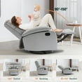 thumbnail image 4 of hzlagm Swivel Recliner Chair with Manual Adjustable Footrest for Small Spaces Living Room Bedroom RV - Light Gray, 4 of 6