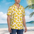 thumbnail image 3 of Fotbe Cheese Camisa Hawaiana para Hombre Unisex – Camisa Casual de Verano con Botones de Manga Corta de Algodón y Lino,X-Large, 3 of 7