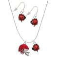 thumbnail image 1 of Delight Jewelry Silvertone Small Red Football Helmet Red Lucky Ladybug Necklace and Dangle Earrings Set, 1 of 6