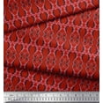 thumbnail image 2 of Soimoi Red Cotton Voile Fabric Filigree Damask Decor Fabric Printed Yard 56 Inch Wide, 2 of 3