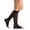 Black, variant on EvoNation Women's Sheer Knee High 15-20 mmHg Open Toe Compression Stockings | Lightweight breathable design with reinforced heel, soft non-binding top band, and flexible fit for all-day comfort.