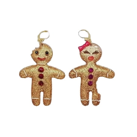 Betsey Johnson Gingerbread Couple Holiday Earrings for Women NWT