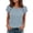 Light Blue Shirts, variant on CAIVO Women Shirts Summer Short Sleeve Tops With Button Detail And Ribbed Texture Comfortable Casual Plus Size Blouse Comfort Solid Color Back To School Dailywear