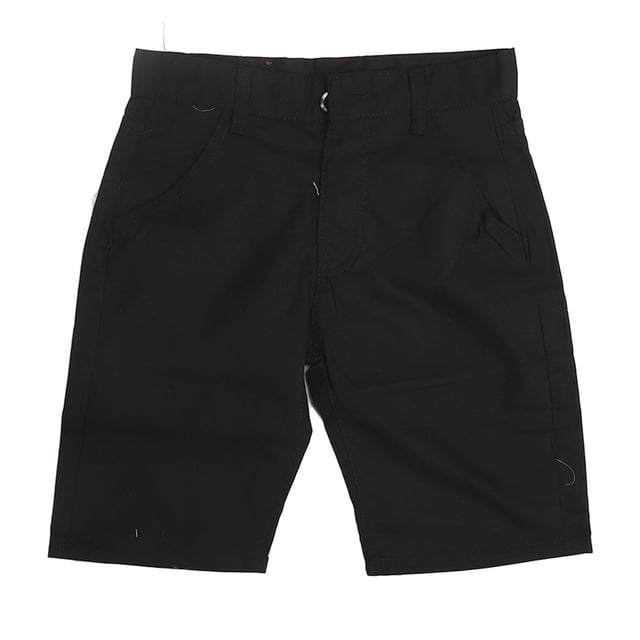 Pantalones cortos informales de hombre con cinturón, holgados, negros, talla L