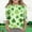 Green, variant on Girls St Patricks Day Shirt Green 3/4 Sleeve Cotton Top with Allover Shamrock Print, Soft Casual Holiday Outfit,Size 5 T