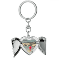 thumbnail image 1 of Océan Sable Plage Écharpe Visage Image Coeur Ange Aile Porte-Clés, 1 of 3