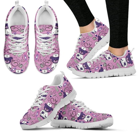 

Women s Casual Sneakers Cute Medical Bear Print Flats Woman Cute Gradient Nursing Footwear Females Spring Loafers