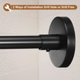 thumbnail image 4 of Unique Bargains Support de Rideau de Douche Extensible, Tringle de Rideau de Douche d'Angle en Acier Inoxydable en Forme de Diamant Sans Perçage, Taille Moyenne, Noir, 4 of 6