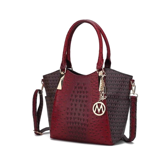 MKF Collection Kristal Women's Tote Bag Signature Vegan Leather Handbag Purse by Mia K - Red
