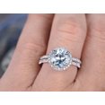 thumbnail image 6 of HeartsAndYou 1.7ct Natural Blue Aquamarine Bridal Set Engagement Ring 14k SOLID White Gold, 6 of 9