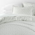 thumbnail image 4 of Noble Linens Gray Wheatfield Pattern Duvet Set 3-Piece Duvet Cover Set, Full/Queen, 4 of 10