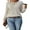 Beige, variant on Womens Tunic Tops Ribbed Knit Long Sleeve Shirts Crewneck Lace Shoulder Elegant Blouses Tee Shermie
