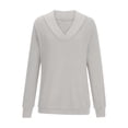thumbnail image 5 of ClodeEU Women's Plus Size V Neck Sweater,Dressy Casual Fashion Soft Loose Sweater Gray,Womens Plus M, 5 of 6