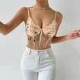 thumbnail image 4 of XFLWAM Lace Corset Tops for Women Lace Bustier Corset Top with Straps Women Corset Going Out Party Crop Top Khaki L, 4 of 6