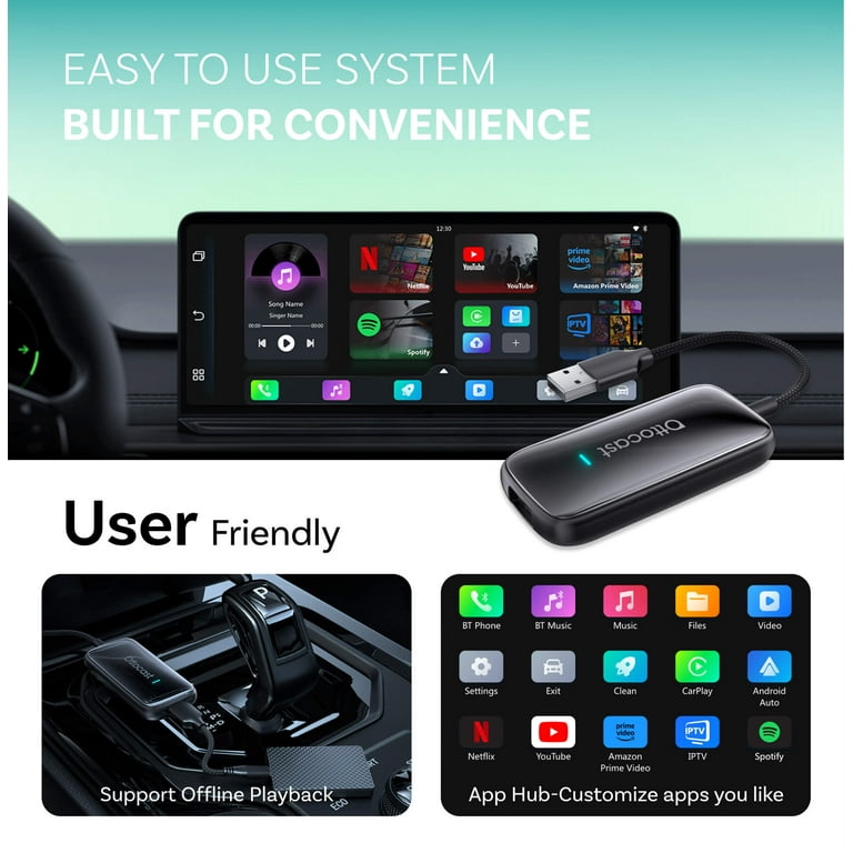 Ottocast Play2video Ultra Wireless CarPlay Android Auto Adapter