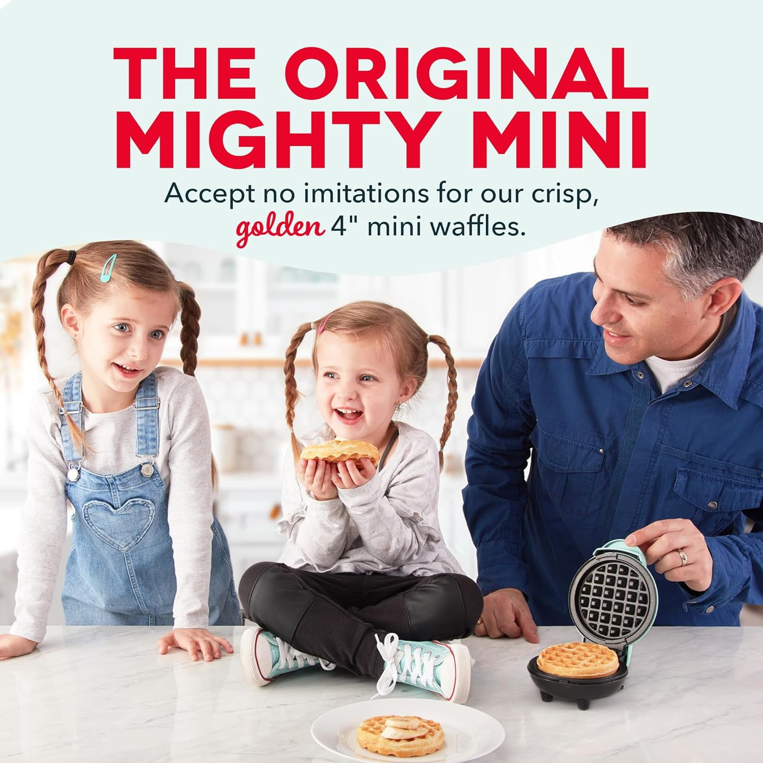 Mini Waffle Maker Compact Electric Iron for Creative Homemade Treats Nonstick Surface Easy Clean