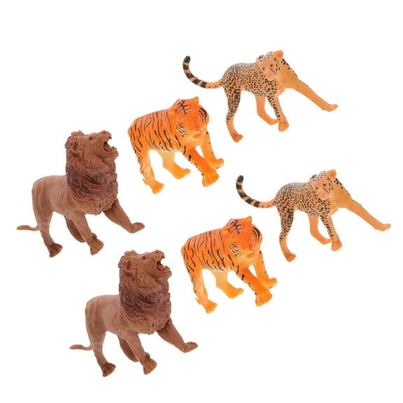 TABLZONE Jungle Animal Cake Toppers Assorted Colors 6 Pieces for Birthday Party Cake Decorations