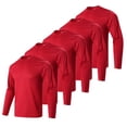 thumbnail image 2 of Lee Hanton UPF 50+ Breathable Athletic Sweatshirts Classic Long Sleeve Dry Fit T-Shirts Crew Neck Cooling Dailywaer Tee Shirt for Men Red*5 XL, 2 of 8