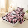 thumbnail image 2 of Castle Fairy Gothic Skull Twin Sheets 3pcs,Rose Flower Bedding,Mauve Gray Black,1 Fitted Sheet,1 Flat Sheet and 1 Pillowcase, 2 of 6