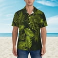 thumbnail image 4 of Kll Men'S Hawaiian Shirt Short Sleeve Button Down Beach Shirts-Tropical Palm Leaves Fern Leaf, 4 of 8