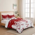 thumbnail image 5 of Quilts Queen Size Bedding Set, Red Christmas Lightweight Quilted Comforter, Xmas Trees Winter Pine Forest Snowflake Soft Reversible Bedspread Coverlet with Pillow Covers for All Season, 90" x 96", 5 of 9