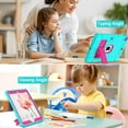 thumbnail image 7 of BMOUO Case for iPad 6th 5th Generation (9.7 inch, 2018/2017), Shockproof Protective iPad 9.7 Case with Built-in Stand/Pencil Holder for iPad 6th/5th Gen, Air 2,Teal+Rose, 7 of 7