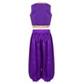 thumbnail image 2 of LiiYii Kids Boys Arabian Prince Outfit Set Open Front Vest with Bloomers Pants Suit Party Fancy Dress Up Purple 16, 2 of 5