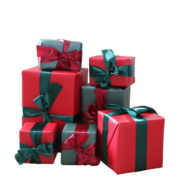 Coollooc 7 Pcs Christmas Gift Boxes Christmas Kraft Gift Boxes with Twine Small Gift Boxes for Party, Wedding, Christmas, Holidays, Birthdays and Other Occasions(5 Size)