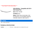 thumbnail image 2 of Grille Molding - Compatible with 2019 - 2022 Honda Pilot 2020 2021, 2 of 2