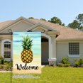 thumbnail image 2 of Remain Unique Welcome Pineapple Linen Garden Flag for Spring Summer Home Outdoor Garden Yard Door Decor 12x18 inch, 2 of 5