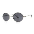 thumbnail image 3 of Classic Small Oval Spring Hinge Metal Rim Sunglasses Silver Black, 3 of 4