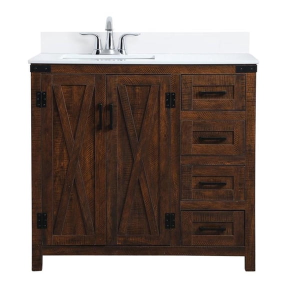36 inch Single Bathroom Vanity in Espresso with Backsplash