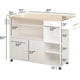 thumbnail image 2 of Isla de Cocina Móvil Multifuncional con Ruedas, Organizador Integrado Gabinetes, Cajones, Especiero, Botellero, Almacenamiento Compacto 100 * 39 * 88.5CM(Blanco), 2 of 8