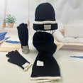 thumbnail image 4 of BRICH Winter Beanie Hat Scarf Gloves Set Long Scarf Neck Warm Knit Hat Warmer Winter Gloves Sets for Men Women Black One Size, 4 of 4